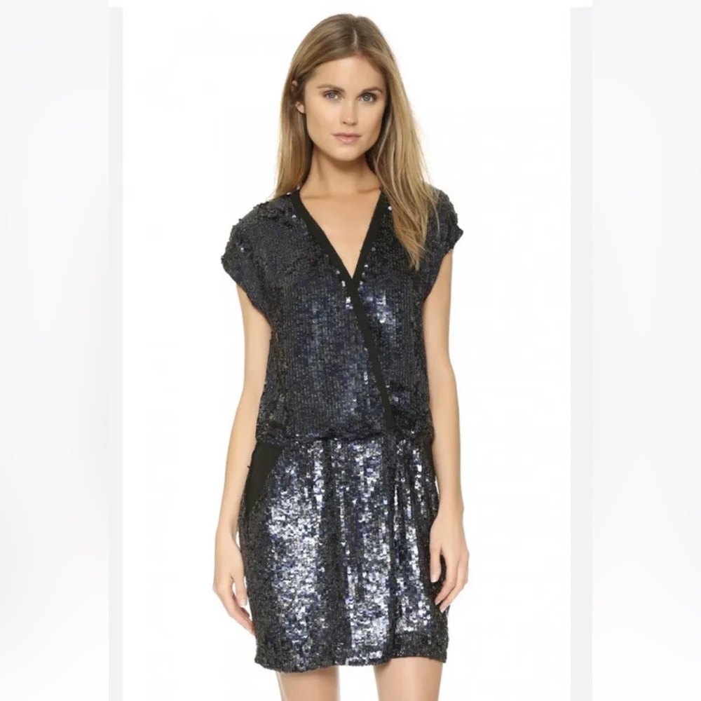 Scotch & Soda Black Sequin Mini Dress